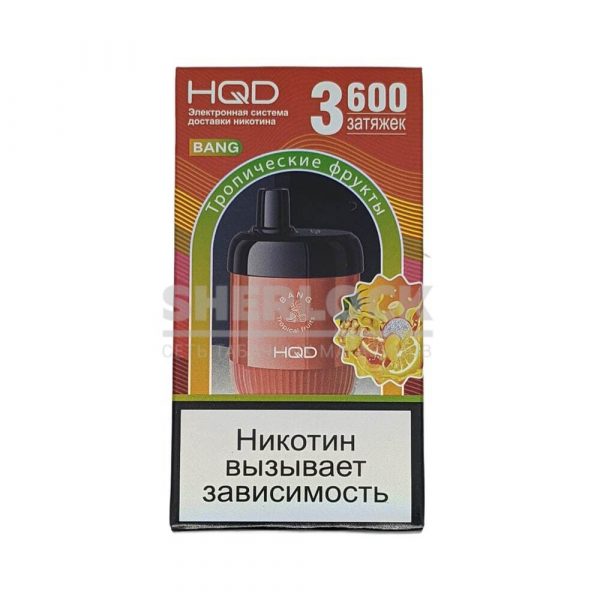 Электронная сигарета HQD BANG 3600 (Тропические фрукты) купить с доставкой в Челябинске и Челябинской области. Цена. Изображение №5. 