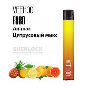 Электронная сигарета VEEHOO F980 2000 (Ананас цитрусовый микс) купить с доставкой в Челябинске и Челябинской области. Цена. Изображение №3.