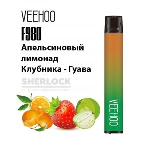 Электронная сигарета VEEHOO F980 2000 (Апельсиновый лимонад клубника гуава) купить с доставкой в Челябинске и Челябинской области. Цена. Изображение №4.