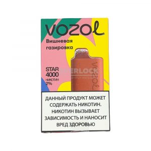 Электронная сигарета VOZOL STAR 4000 (Вишневая газировка) купить с доставкой в Челябинске и Челябинской области. Цена. Изображение №4.