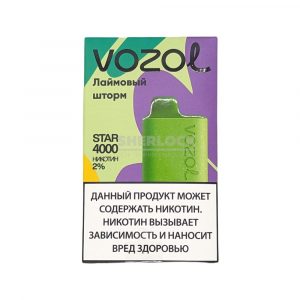 Электронная сигарета VOZOL STAR 4000 (Лаймовый шторм) купить с доставкой в Челябинске и Челябинской области. Цена. Изображение №9.