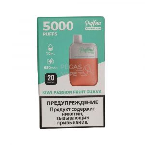Электронная сигарета PUFFMI DX Mesh Box 5000 (Киви маракуйя фрукт гуава) купить с доставкой в Челябинске и Челябинской области. Цена. Изображение №6.