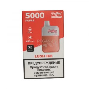 Электронная сигарета PUFFMI DX Mesh Box 5000 (Ледяной арбуз) купить с доставкой в Челябинске и Челябинской области. Цена. Изображение №4.