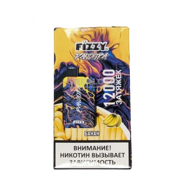 Электронная сигарета Fizzy Pandora 12000 (Банан) купить с доставкой в Челябинске и Челябинской области. Цена. Изображение №4. 