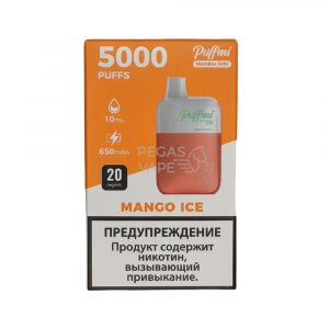 Электронная сигарета PUFFMI DX Mesh Box 5000 (Ледяной манго) купить с доставкой в Челябинске и Челябинской области. Цена. Изображение №6.