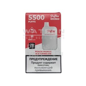 Электронная сигарета PUFF MI DX 5500 (Персик манго арбуз) купить с доставкой в Челябинске и Челябинской области. Цена. Изображение №18.